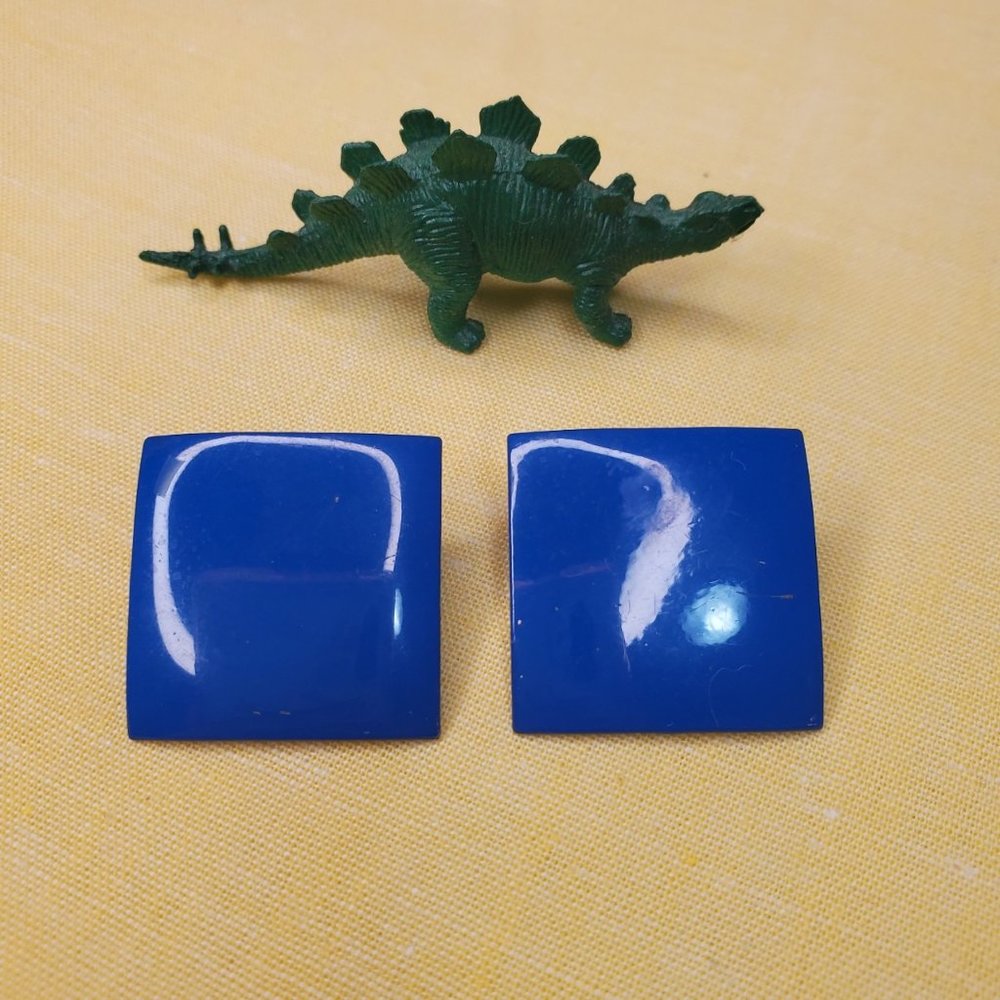 Blue Square Earrings Earrings
